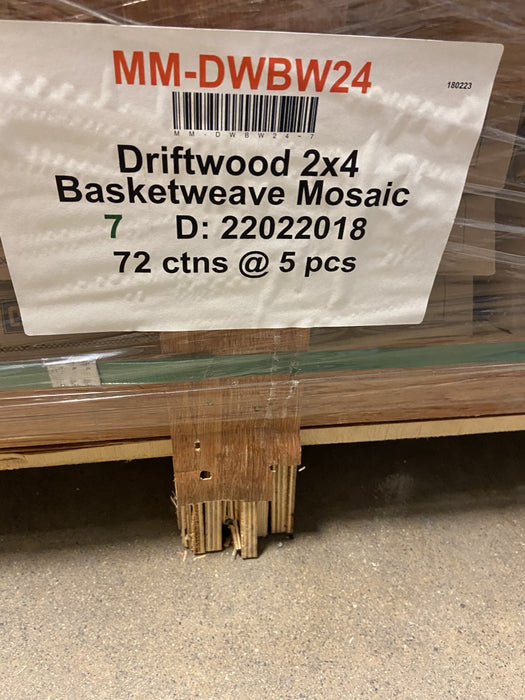 2" x 4" Basket Weave Marble Tile - Driftwood